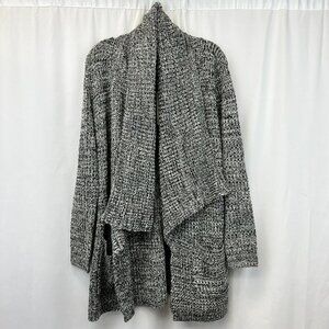 Azz Trading Inc Womens Black/Gray Knitted Open Front Cardigan Sweater Sz S/M New